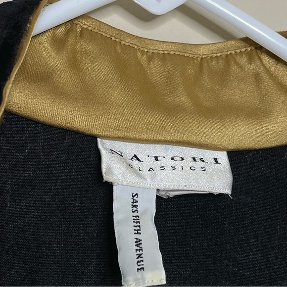 Vintage Natori Black Croc Velour Full Zip Robe - Picture 4 of 7